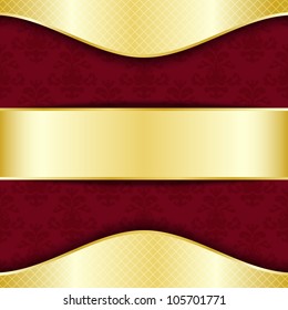 Gold and red template with place for text