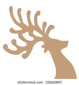 gold reindeer head isolated background