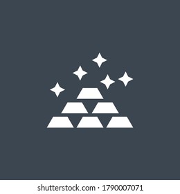 Gold related vector glyph icon. Isolated on black background. Vector illustration.