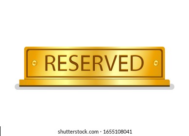 Gold Reserved Sign Symbol Realistic Illustration Vector Isolated In White Background