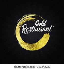 Gold restaurant insignia  and labels for any use