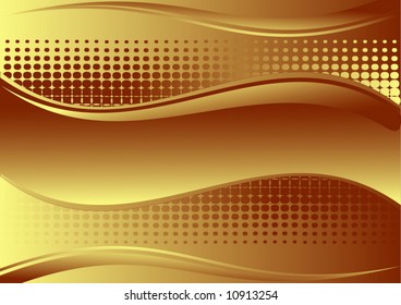 Gold retro background with place for text - vector