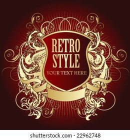 Gold retro shield.
