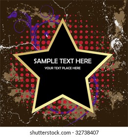 Gold retro star.