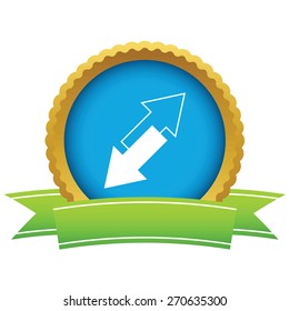 Gold reverse logo on a white background. Vector illustration