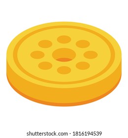 Gold reward token icon. Isometric of gold reward token vector icon for web design isolated on white background