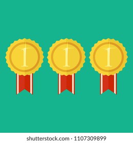 Gold reward winner icon. Vector illustration