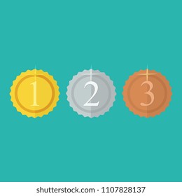 Gold reward winner icon. Vector illustration