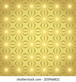 Gold rhomboid or parallelogram pattern on pastel background. Retro rhomboid and circle seamless pattern style for classic or modern design