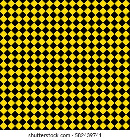 gold rhombus. black squares. chess background. seamless pattern. vector illustration