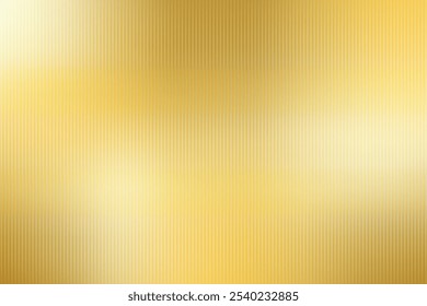 Gold Ribbed Glas Textur Hintergrund. Blur Vintage Metal leeren Banner. Netzverlauf-Reeded-Hintergrund