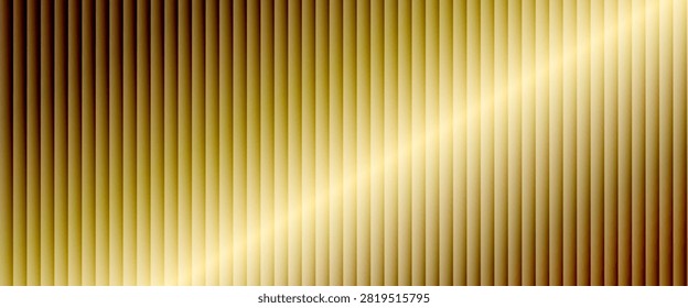 Gold ribbed surface with vertical grooves and a sweeping diagonal gleam. Dark bronze edges frame a pale gold center with soft light distortion. Ribbed vector texture for music cover design