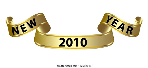 gold ribbon 2010 new year