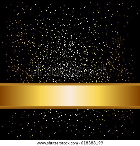 gold ribbon black background sparkles stock vector royalty free