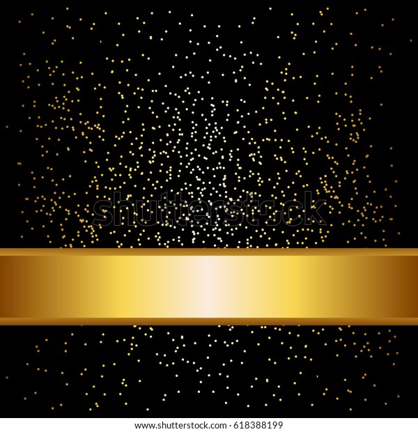 金色のリボン 黒い背景にキラキラ のベクター画像素材 ロイヤリティフリー
