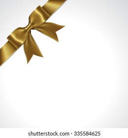 Gold ribbon bow lean vector