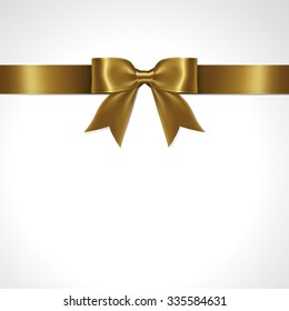 Gold ribbon bow vector