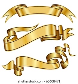 Gold Ribbon Collection Stock Vector (Royalty Free) 65097772