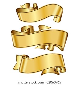 Gold Ribbon Collection Stock Vector (Royalty Free) 78598192