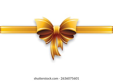 gold ribbon with elegant curve, shiny style.