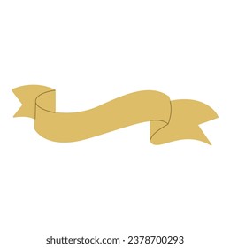 Gold ribbon element. Vector illustration. Suitable for wedding invitation, aesthetic decoration, social media post, banner, promotion, advertising, etc.
