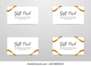 Gold Ribbon Gift Card Bundle – Luxury Voucher Design with Minimalist Layout