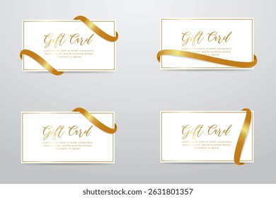 Gold Ribbon Gift Card set– Luxury Voucher Design with Minimalist Layout