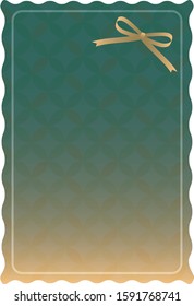 Gold ribbon and green gradient frame
