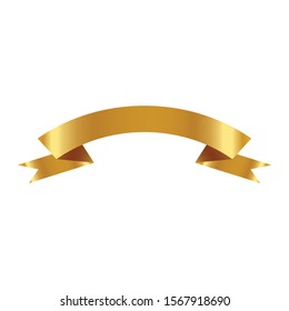 Gold Ribbon InIsolated For Celebration And Winner Award Banner White Background, Vector Illustration can use for anniversary, birthday, party, event, holiday And religious day