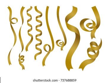 Gold ribbon isolated on white background