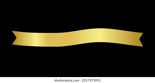 Gold Ribbon label curved Elegant and Luxurious tag banner blank editable