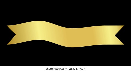 Gold Ribbon label curved Elegant and Luxurious tag banner blank editable