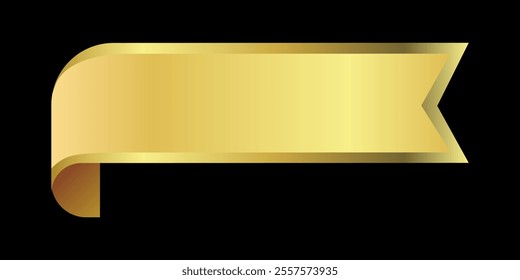 Gold Ribbon label Elegant and Luxurious tag banner blank editable