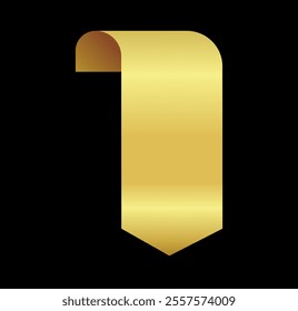 Gold Ribbon label Elegant and Luxurious tag banner blank editable
