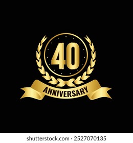 a gold ribbon with the number 40 on it