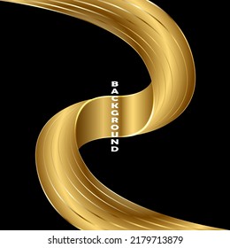 Gold ribbon on a black background. VectorGold ribbon on a black background. Vector