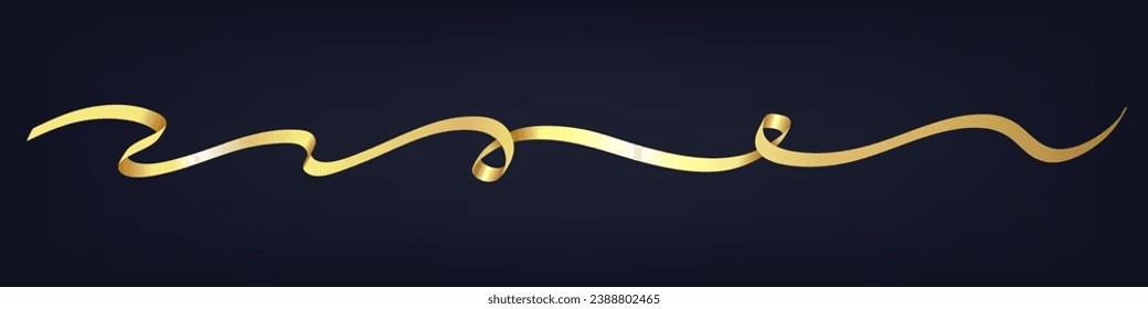 Gold ribbon on a dark blue background. Vector illustration.	
