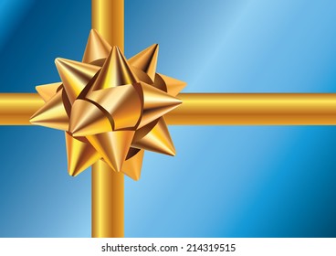 gold ribbon on present