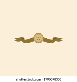 gold ribbon for quality, premium, sticker, corporate etc. vector   