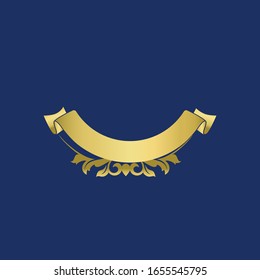 Gold ribbon - Royal Place Logo Template - Stylish letter place for logo concept.