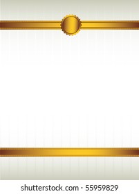Gold ribbon and seal background 1 - vector