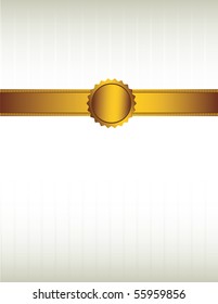 Gold ribbon and seal background 2 - vector