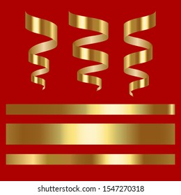 Gold Ribbon six style vector design on red background