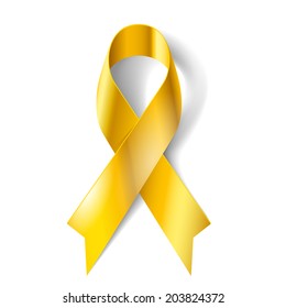 Gold Ribbon As Symbol Of Childhood Cancer Awareness