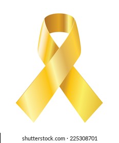 Gold Ribbon - Symbol Of Childhood Cancer Awareness.