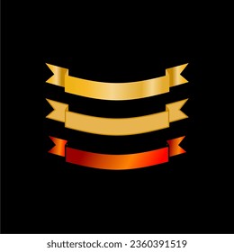 Gold ribbon template vector design