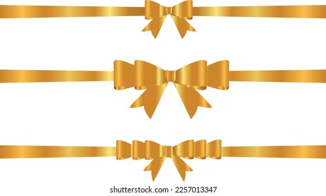 gold ribbon vector , ribbon bow