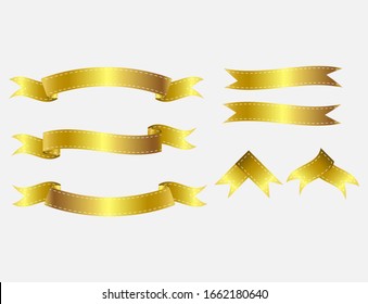 Gold ribbon vector illustration for various related tasks