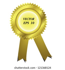 Gold ribbons award. Vector