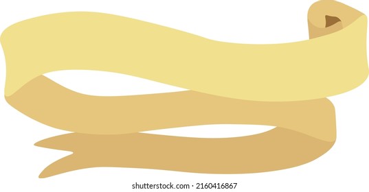 Gold Ribbons and Bows isolated Vector illustration on white background.